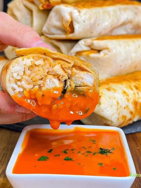 Creamy Chicken Fajita Burritos