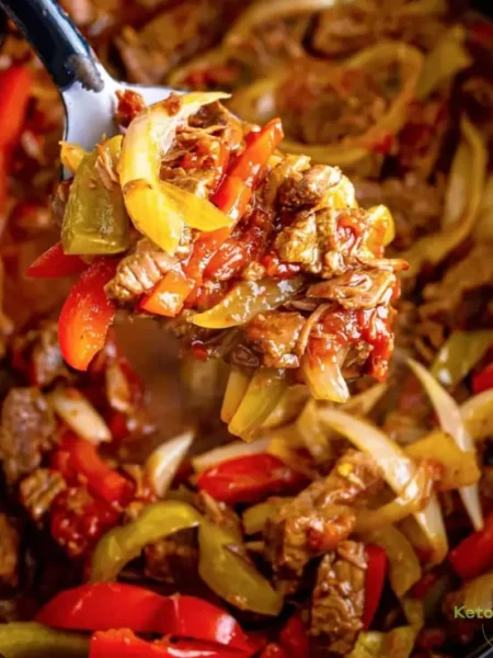 Slow Cooker Keto Pepper Steak