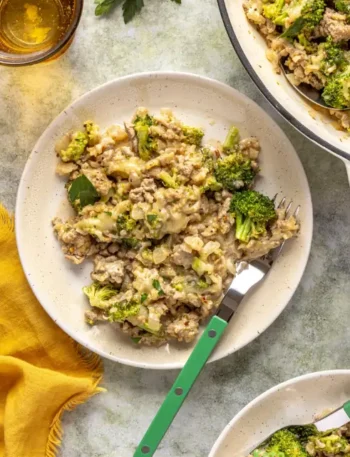 ground beef and broccoli skillet