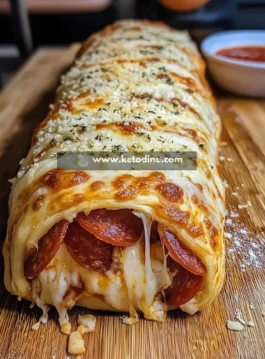 Low-Carb Cheesy Pepperoni Pizza Roll