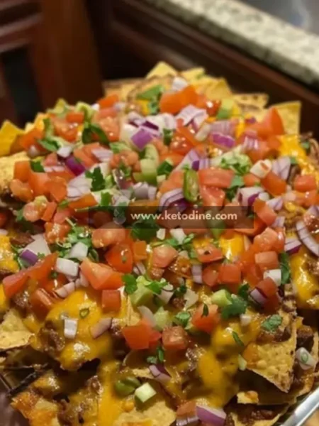 Low-Carb Loaded Beef Nachos