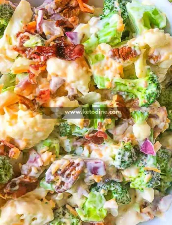 Keto Broccoli Cauliflower Salad