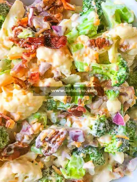 Keto Broccoli Cauliflower Salad