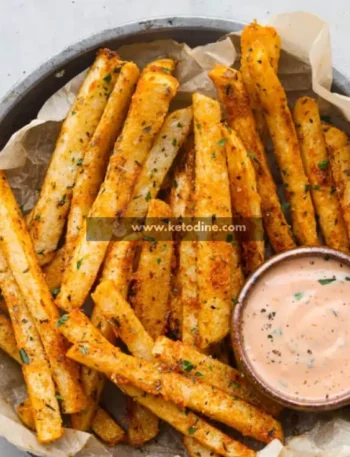 Keto Garlic Parmesan Jicama Fries