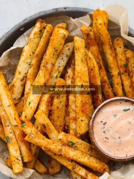 Keto Garlic Parmesan Jicama Fries