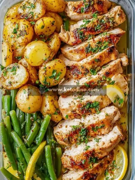 Healthy Lemon Garlic Chicken Meal Prep Bowls
