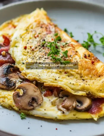 Delicious Keto Bacon Mushroom Omelette Recipe