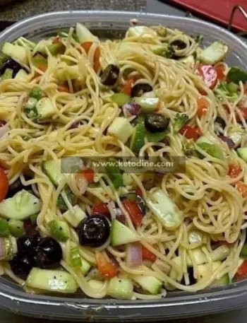 Low-Carb Keto Spaghetti Salad with Fresh Veggies