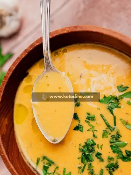 Creamy Keto Roasted Garlic Soup