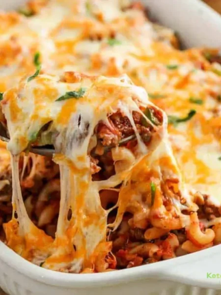 Cheesy beef and macaroni casserole recipe