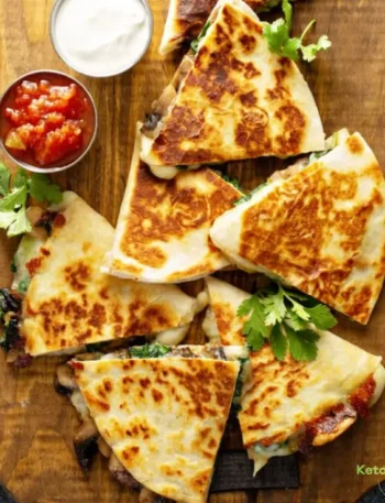 Cheesy Spinach & Caramelized Onion Quesadilla