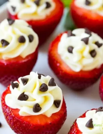 Cheesecake Filled Strawberries with Sugar-Free Chocolate