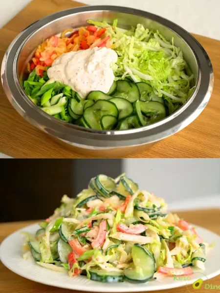 Creamy Cucumber and Cabbage Salad
