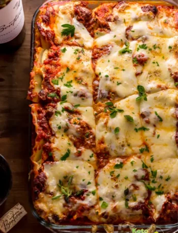 HOMEMADE FOUR CHEESE LASAGNA WITH ITALIAN SAUSAGE AND BEEF