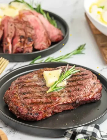 Ribeye Steak with Garlic Rosemary Butter
