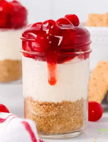 No Bake Cherry Cheesecake Jars