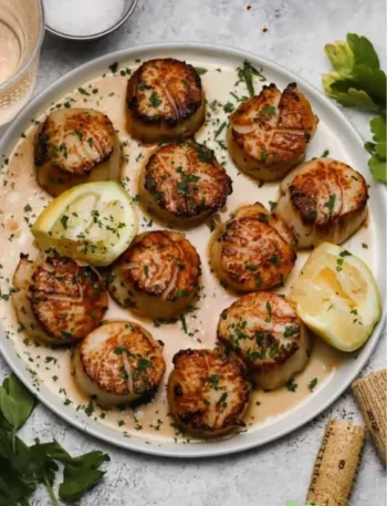 Sizzling Scallops with Zesty Lime Cilantro Sauce