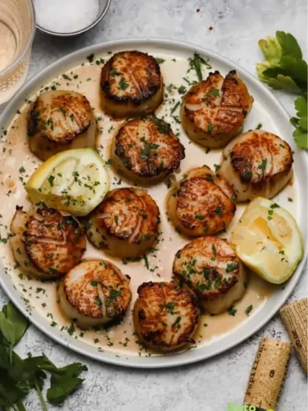 Sizzling Scallops with Zesty Lime Cilantro Sauce