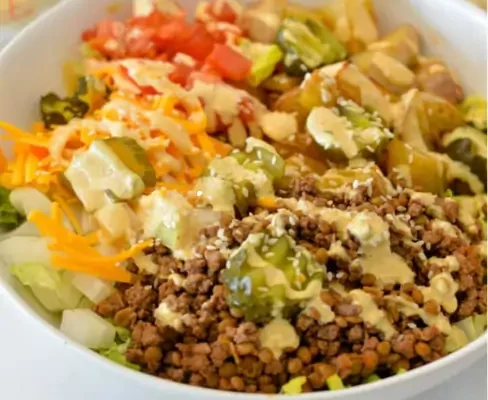 Big Mac Cheeseburger Protein Bowl