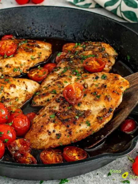 Balsamic Chicken Breast with Spinach and Tomatoes