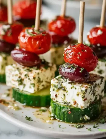 Greek Feta & Cucumber Bite Skewers