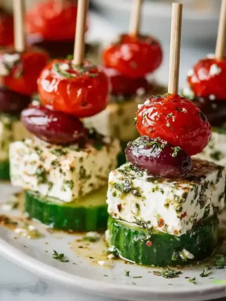 Greek Feta & Cucumber Bite Skewers