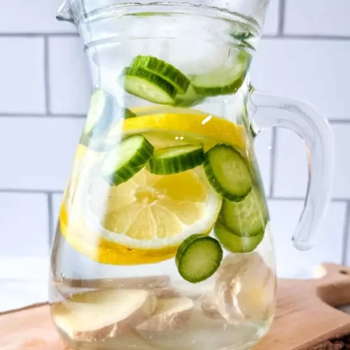 cucumber lemon infused water drink