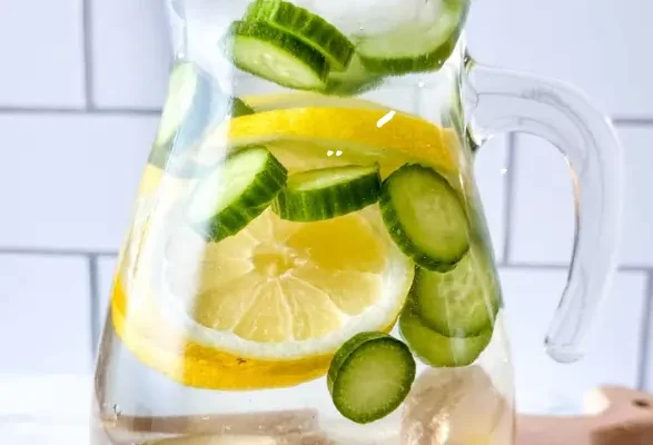 cucumber lemon infused water drink