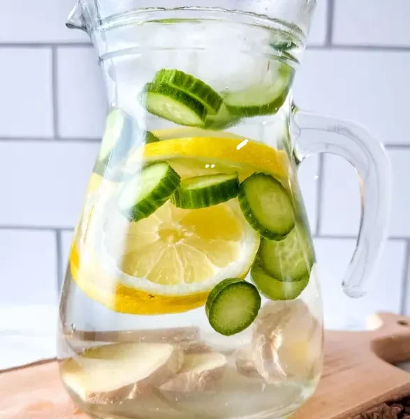 cucumber lemon infused water drink