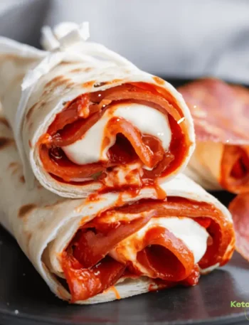 Keto Pepperoni Mozzarella Air Fryer Wraps