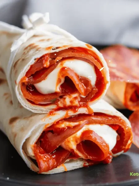 Keto Pepperoni Mozzarella Air Fryer Wraps