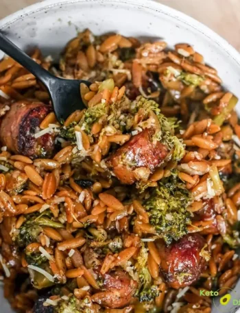 Chicken Sausage, Broccoli and Orzo Skillet