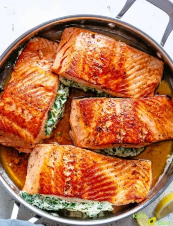 Spinach & Cream Cheese Stuffed Salmon
