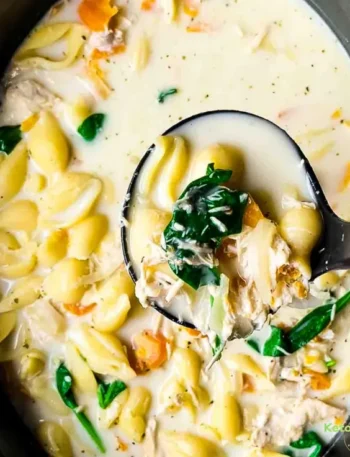 Slow Cooker Creamy Garlic Chicken Shells