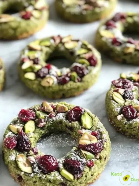 Pistachio Cranberry Wreath Cookies