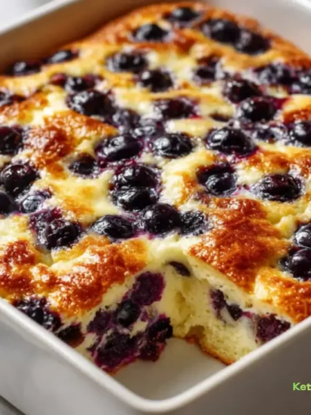 4-Step Fluffy Blueberry Cottage Cheese Breakfast Bake