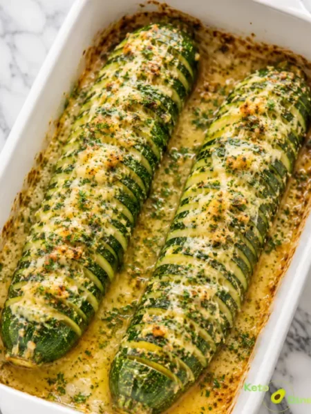 Garlic Parmesan Hasselback Zucchini