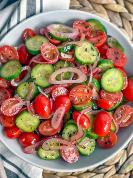 Marinated Cucumber, Onion, and Tomato Salad
