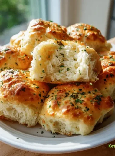 Fluffy Cottage Cheese Garlic Rolls