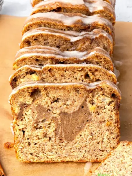 Flourless Cinnamon Swirl Banana Bread