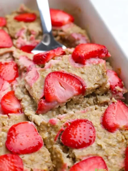 Protein Strawberry Banana Baked Oatmeal