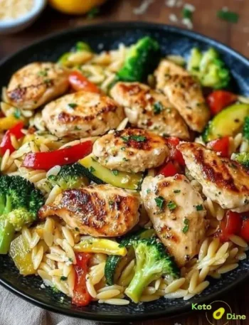 Lemon Chicken Orzo with Veggies