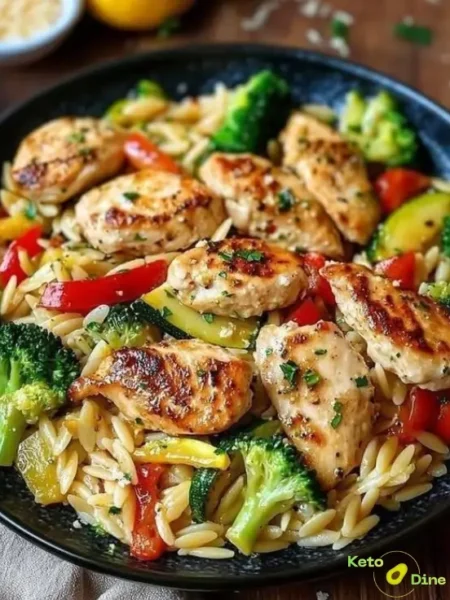 Lemon Chicken Orzo with Veggies