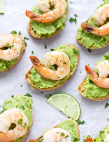 Shrimp Avocado Crostini
