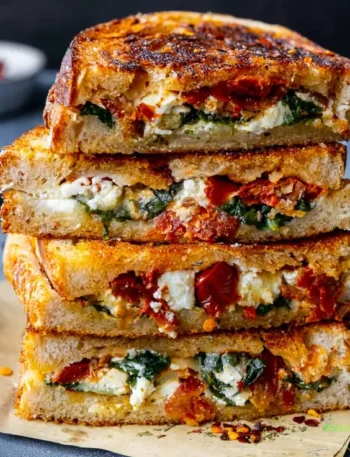 Feta Grilled Cheese Sandwich with Spinach