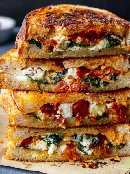 Feta Grilled Cheese Sandwich with Spinach