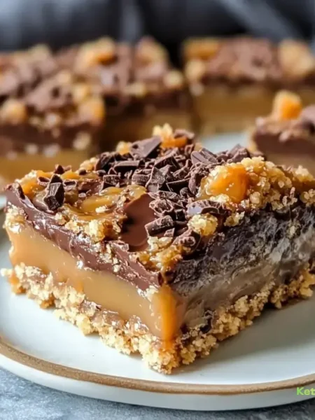 Caramel Chocolate Crunch Bars