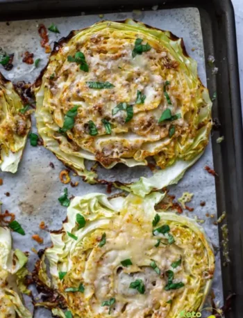 cheesy roasted cabbage steaks