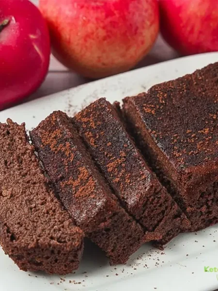 healthy apple and cocoa cake