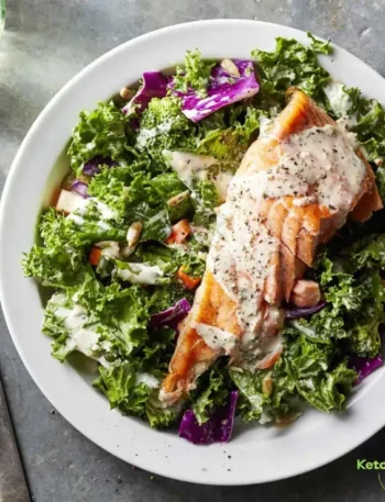 Superfood Chopped Salad with Salmon & Creamy Garlic Dressing